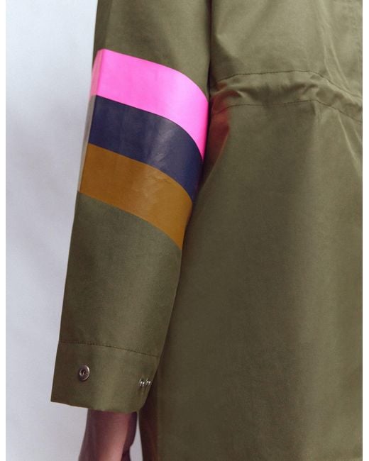 Boden Blue Striped Longline Rain Mac