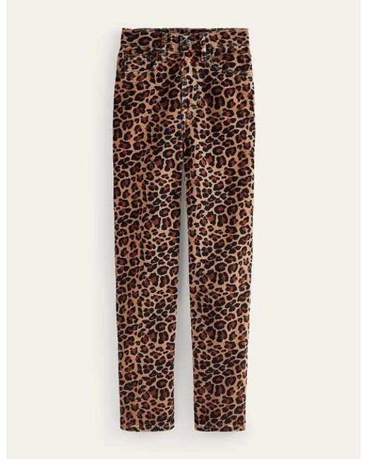 Boden Multicolor Mid Rise Printed Slim Jeans Camel, Cheetah Pop
