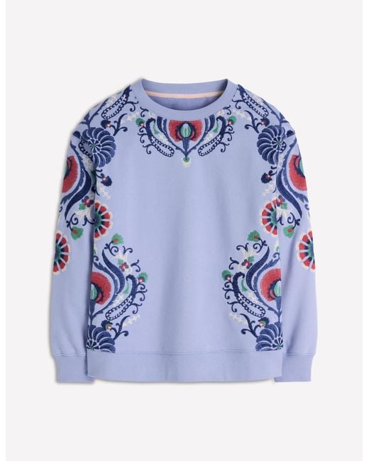 Boden Blue Emi Embroidered Sweatshirt