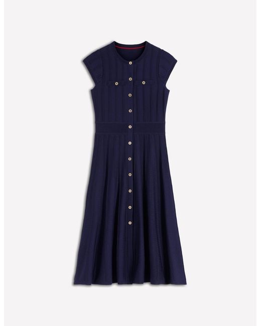 Boden Blue Cap Sleeve Knitted Dress