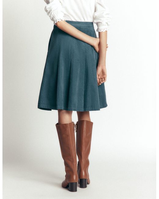 Boden Blue Flippy Cord Skirt