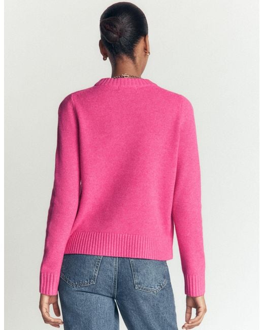 Boden Pink Marta Merino Wool Crew Sweater