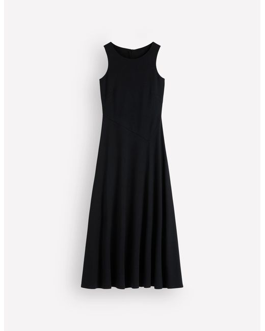 Boden Black Asymetric Ponte Midi Dress