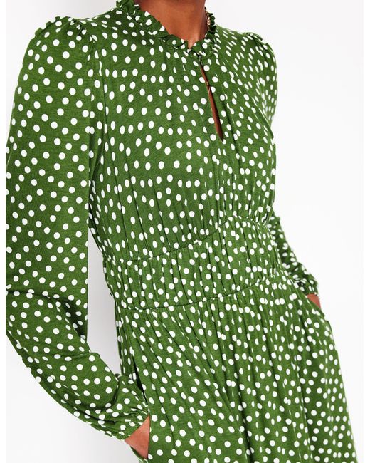 Boden Green Rosamund Jersey Midi Tea Dress