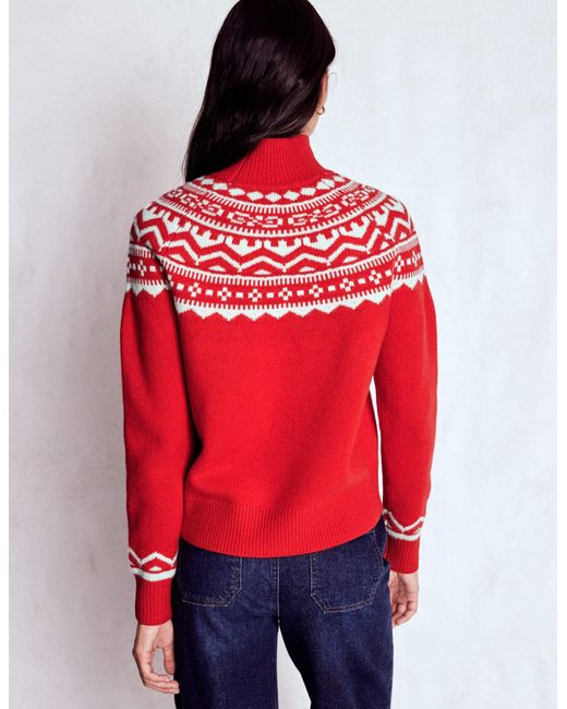 Boden Red Marion Merino High Neck Jumper