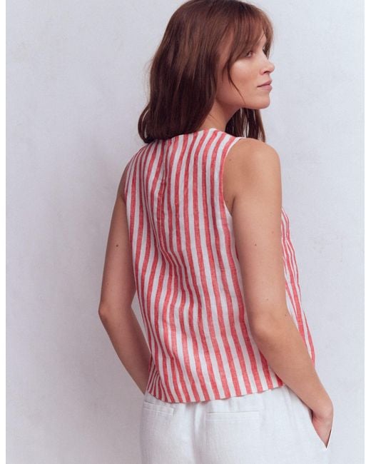 Boden Red Sofia Linen Top