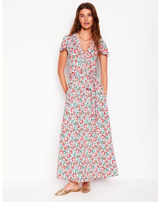 Boden White Nicola Jersey Tea Dress