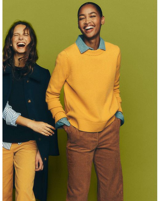 Boden Orange Marta Merino Wool Crew Sweater