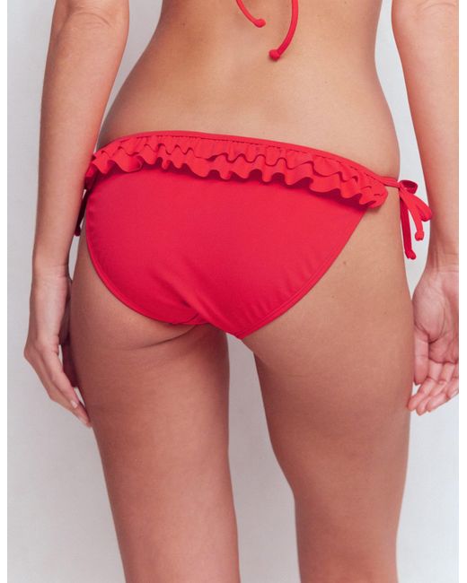 Boden Red Ruffle Bikini Bottoms