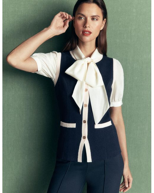 Boden Blue Crew Milano Knit Waistcoat