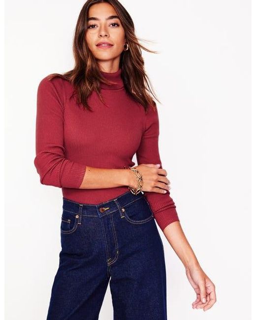 Boden Catriona Roll Neck Jumper in Red Lyst