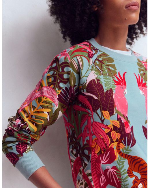 Boden Blue Emi Printed Sweatshirt