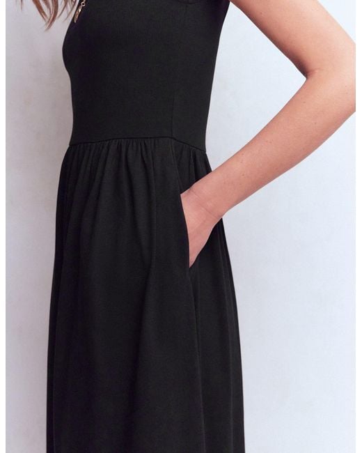 Boden Black Boat Neck Mix Dress