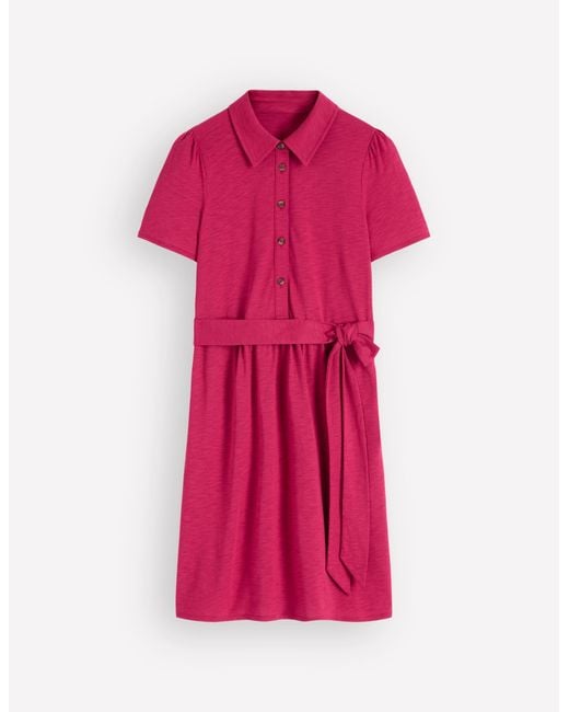 Boden Red Patti Short Jersey Shirt Dress