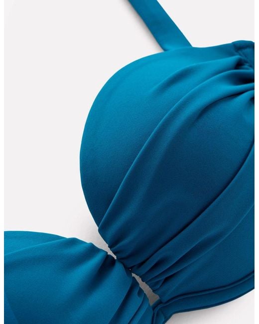 Boden White Pleated Cup Bikini Top