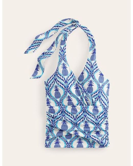 Boden Blue Levanzo Halter Tankini Top Surf The Web, Pineapple Wave