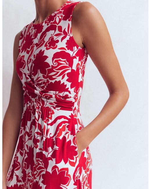 Boden Red Zara Cross Waist Jersey Dress