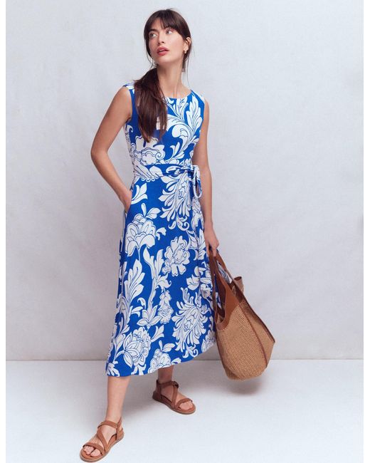 Boden Tamsin Jersey Midi Dress in Blue | Lyst