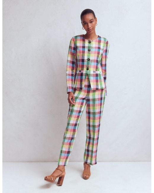 Boden White Hampstead Linen Blazer