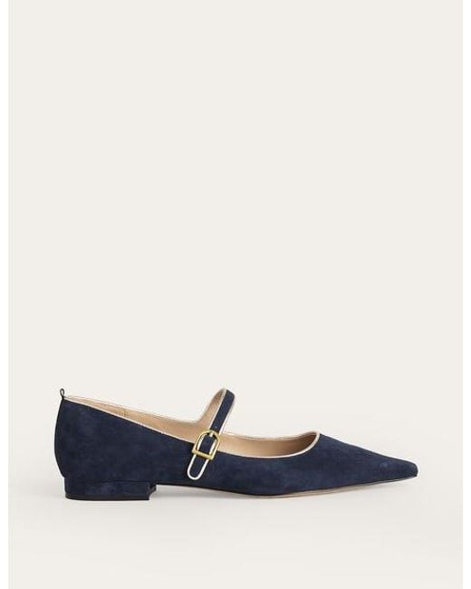 Boden Blue Pointed Toe Mary Jane Shoes