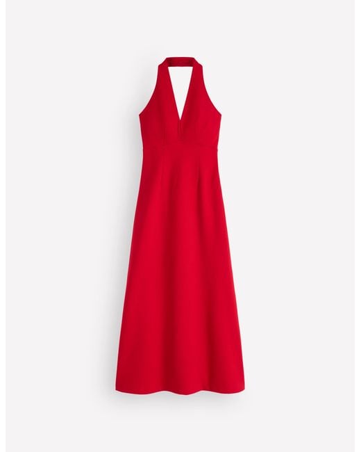 Boden Red Halter Neck Empire Maxi Dress