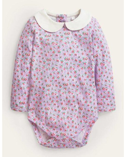 Boden Pink Pointelle Collared Body Baby
