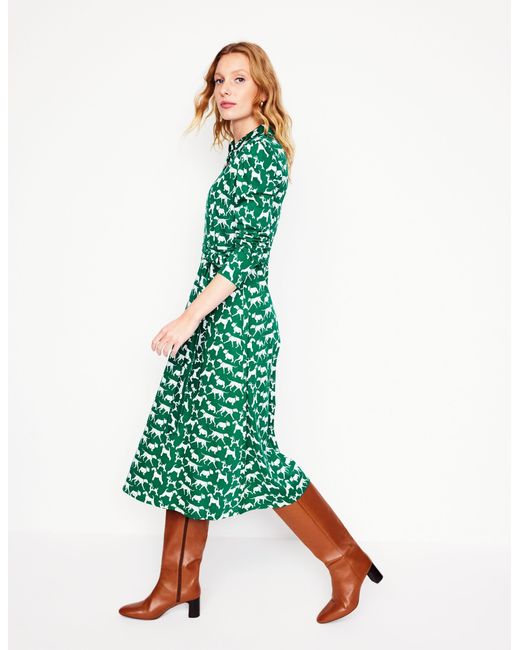 Boden Pink Imogen Jerseykleid Mit Kragen-Gras, Janet Und Freunde
