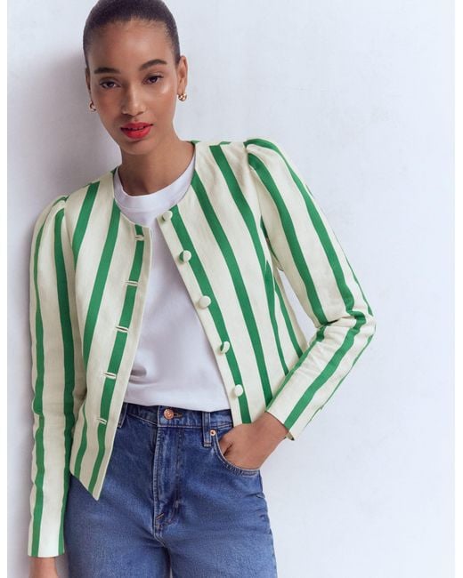 Boden Green Salisbury Puff Sleeve Jacket