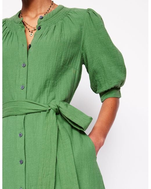 Boden Ada Double Cloth Midi Dress in Green | Lyst UK