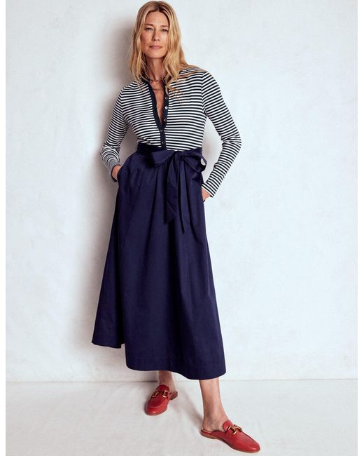 Boden Blue Button Detail Mix Dress