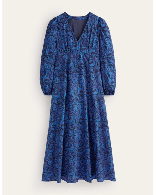 Robe longue style 40s à manches blousantes Boden en coloris Blue