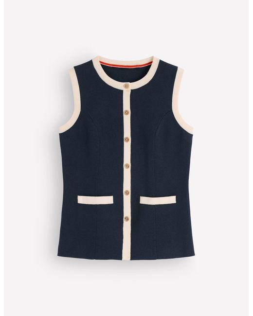 Boden Blue Crew Milano Knit Waistcoat