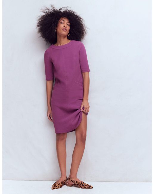 Boden Purple Nessa Ottoman Shift Dress