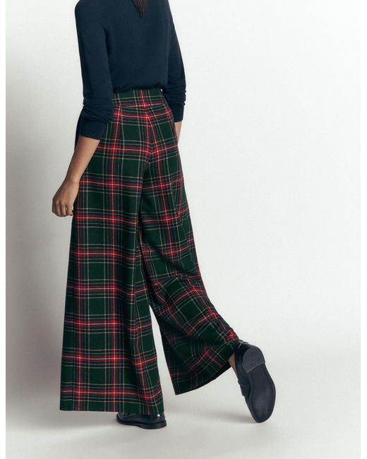 Boden Red Wool Blend Pleated Pants