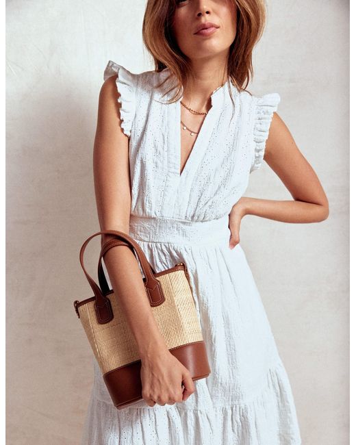 Boden White Wren Double Cloth Short Dress
