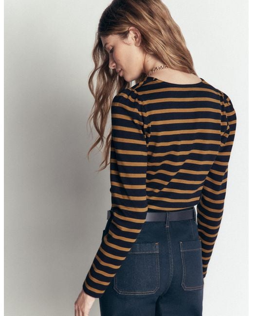 Boden Blue Iris Puff Sleeve Mariner