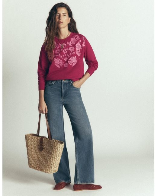 Boden Emi Embroidered Sweatshirt