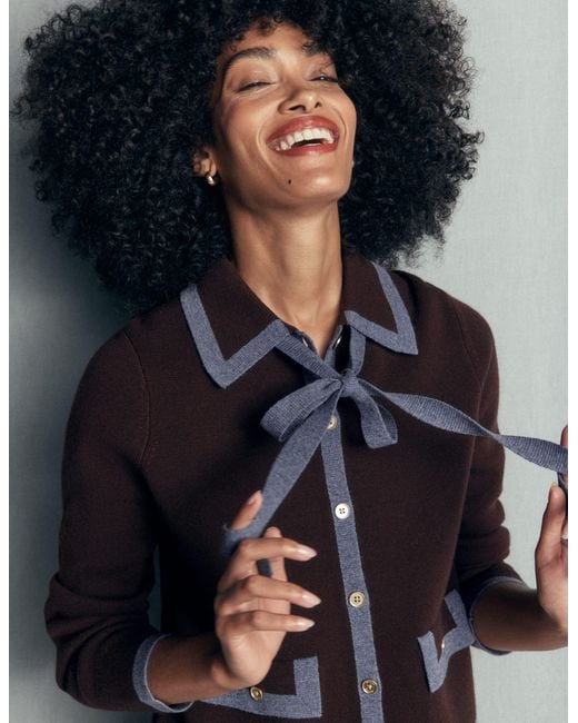 Boden Blue Elizabeth Bow Knitted Jacket