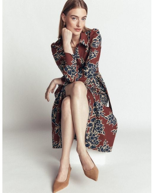 Boden White Maeve Cotton Midi Shirt Dress