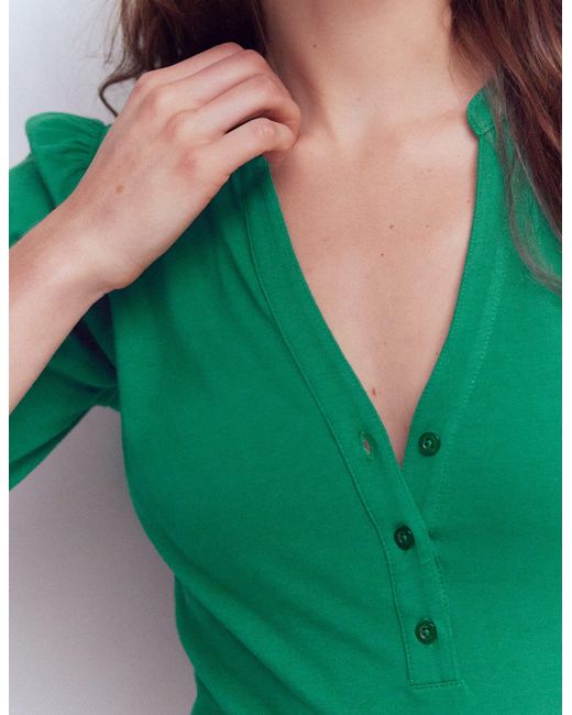 Boden Green Supersoft Short Sleeve Henley