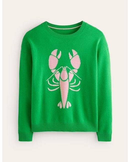 Boden Lydia Cashmere Sweater Bright Green, Lobster | Lyst