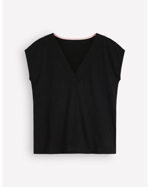 Boden Black Supersoft V-Neck T-Shirt