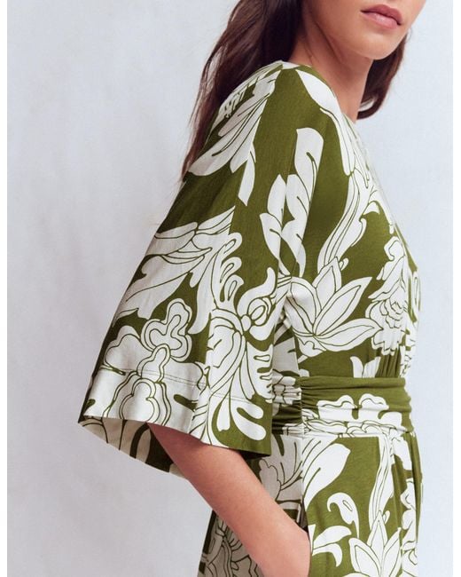 Boden White Imelda Kimono Jersey Dress