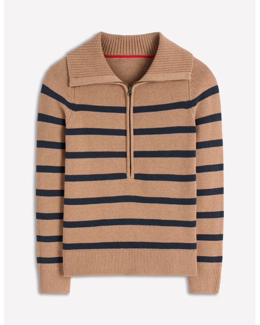 Boden Blue Lucy Half-Zip Jumper