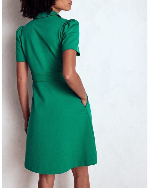 Boden Green Nicolette Ponte Shirt Dress