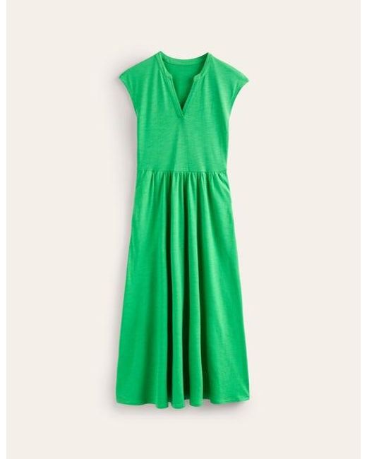 Boden Green Chloe Notch Jersey Midi Dress