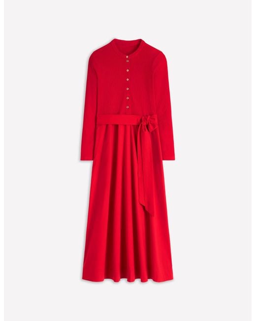 Boden Red Button Detail Mix Dress