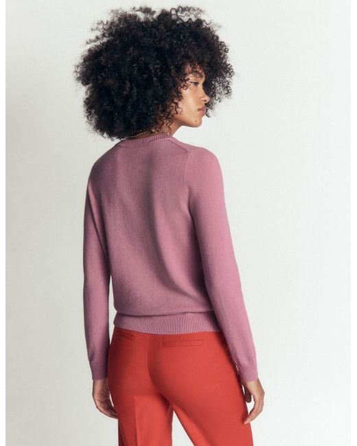Boden Pink Elsie Cashmere Crew Jumper