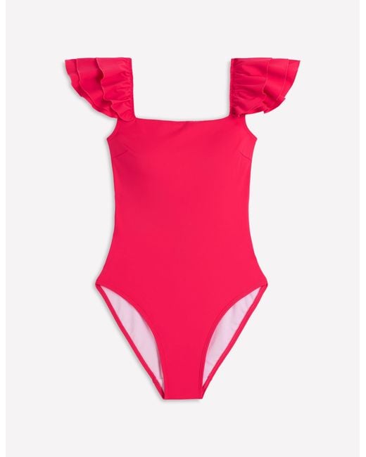 Boden Red Mega Ruffle Swimsuit