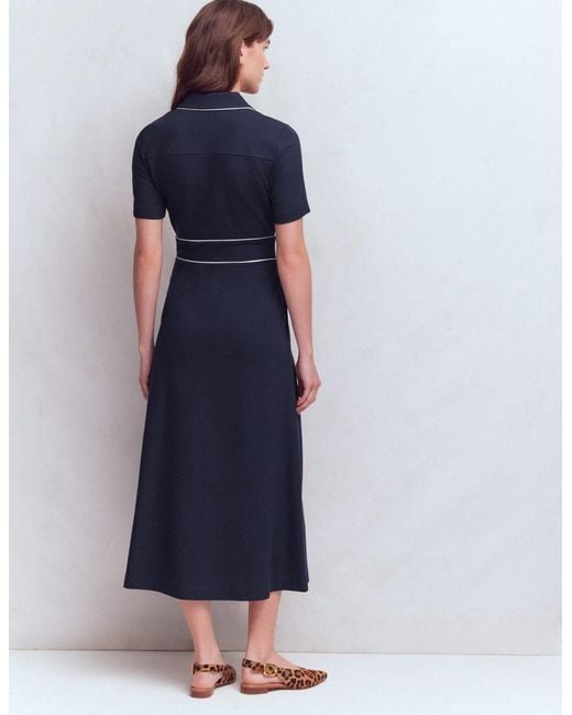 Boden Blue Etta Piping Trim Ponte Dress